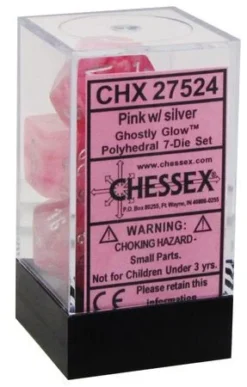 Gaming Accessories Chessex : Polyhedral 7-die Set Pink W/silver