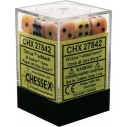 Gaming Accessories Chessex : 12mm D6 Set Circus W/Black