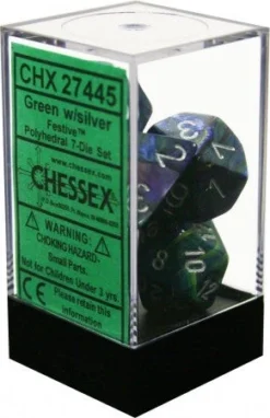 Gaming Accessories Chessex : Polyhedral 7-die Set Green W/silver