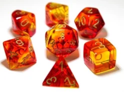 Gaming Accessories Chessex : Lab Dice - Polyhedral 7-die Set Gemini Translucent Red-Yellow/gold