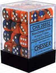 Chessex : 12mm D6 Set Blue-Orange/White Gaming Accessories