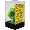 Chessex : Polyhedral 7-die Set Green-Yellow W/silver Gaming Accessories