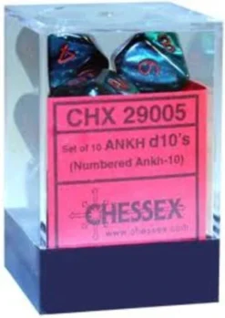 Chessex : Set Of 10 Ankh D10s Gaming Accessories 7 Chessex : Set Of 10 Ankh D10s Gaming Accessories