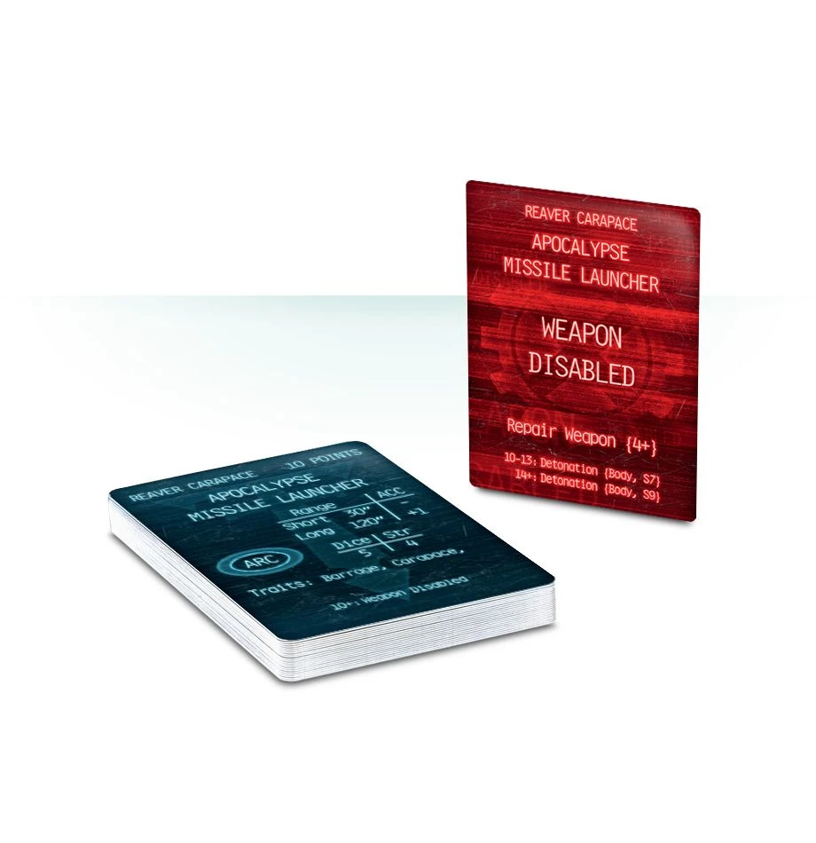 Games Workshop Adeptus Titanicus - Reaver Battle Titan Weapon Card Pack 4 Games Workshop Adeptus Titanicus - Reaver Battle Titan Weapon Card Pack