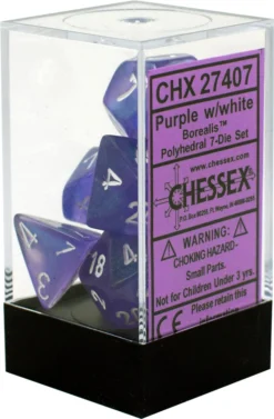 Chessex : Polyhedral 7-die Set Purple W/white