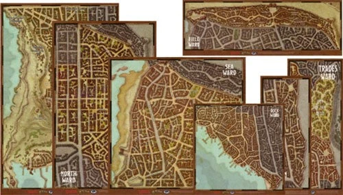 Gale Force Nine Fantasy Waterdeep: City Wards Map 3 Gale Force Nine Fantasy Waterdeep: City Wards Map