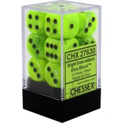 Gaming Accessories Chessex : 16mm D6 Set Bright Green/Black