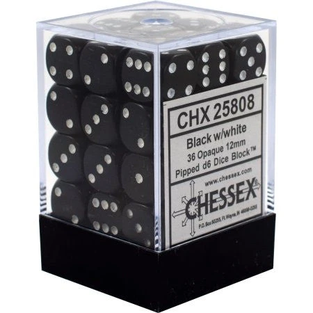 Gaming Accessories Chessex : 12mm D6 Set Black/White 3 Gaming Accessories Chessex : 12mm D6 Set Black/White