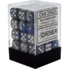 Chessex : 12mm D6 Set Blue-Steel/White Gaming Accessories 1 Chessex : 12mm D6 Set Blue-Steel/White Gaming Accessories
