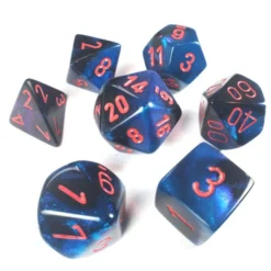 Chessex : Polyhedral 7-die Set Black-Starlight/Red