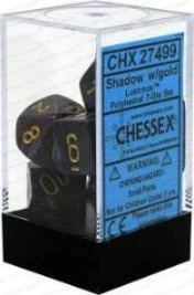 Gaming Accessories Chessex : Polyhedral 7-die Set Shadow W/Gold