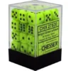 Chessex : 12mm D6 Set Bright Green/Black