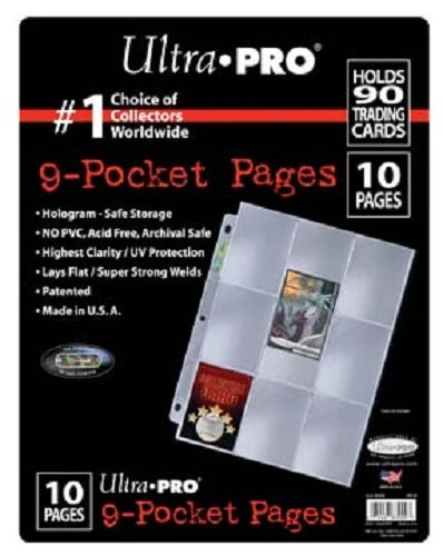Ultra Pro 9-pocket Pages (10) Gaming Accessories 3 Ultra Pro 9-pocket Pages (10) Gaming Accessories
