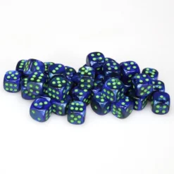 Chessex : 12mm D6 Set Lustrous Dark Blue/Green