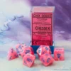 Gaming Accessories Chessex : Lab Dice - Lustrous Pink/Blue 7 Dice Set
