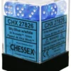 Gaming Accessories Chessex : 12mm D6 Set Sky Blue W/white