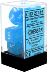 Chessex : Polyhedral 7-die Set Caribbean Blue/White Gaming Accessories