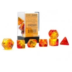 Chessex : Polyhedral 7-die Set Gemini Translucent Red-Yellow/Gold