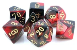 Chessex : Polyhedral 7-die Set Black-Red/Gold Gaming Accessories
