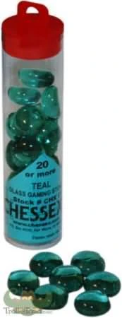 Chessex: Glass Gaming Stones - Crystal Teal Gaming Accessories 3 Chessex: Glass Gaming Stones - Crystal Teal Gaming Accessories