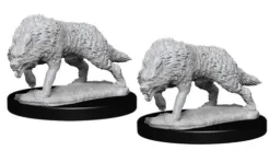 Wizkids Deep Cuts Unpainted Miniatures: Timber Wolf (2) (New Arrival) Hobby Products