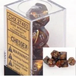 Gaming Accessories Chessex : Polyhedral 7-die Set Lustrous Gold/Silver