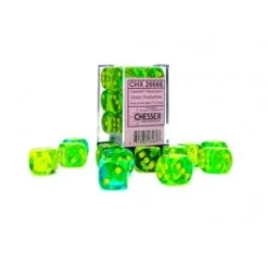 Gaming Accessories Chessex : 16mm D6 Gemini Translucent Green-Teal/Yellow
