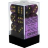 Chessex : 16mm D6 Set Black-Purple/Gold