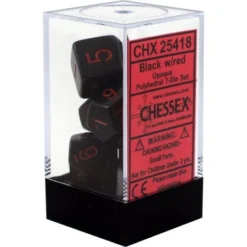 Chessex : Polyhedral 7-die Set Black/Red Gaming Accessories