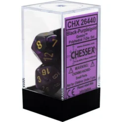 Gaming Accessories Chessex : Polyhedral 7-die Set Black-Purple/Gold
