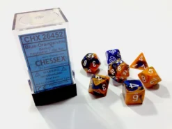 Chessex : Polyhedral 7-die Set Blue-Orange/White