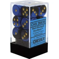 Gaming Accessories Chessex : 16mm D6 Black-Blue/Gold