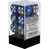 Chessex : 16mm D6 Set Blue-Steel/White Gaming Accessories