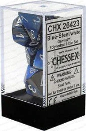 Chessex : Polyhedral 7-die Set Blue-Steel/White