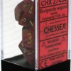 Gaming Accessories Chessex : Polyhedral 7-die Set Burgundy W/gold