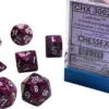 Gaming Accessories Chessex : Lustrous Amethyst/White 7 Dice Set