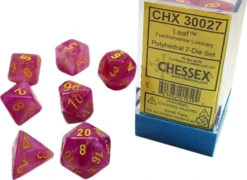 Chessex : Leaf Fuschia/Yellow 7 Dice Set Gaming Accessories