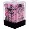 Chessex : 12mm D6 Set Black-Pink/White Gaming Accessories