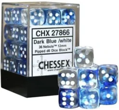 Gaming Accessories Chessex : 12mm D6 Set Nebula Dark Blue/White