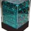 Chessex : 12mm D6 Set Teal/gold Gaming Accessories