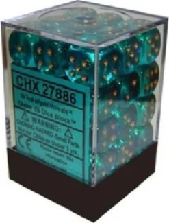 Chessex : 12mm D6 Set Teal/gold Gaming Accessories
