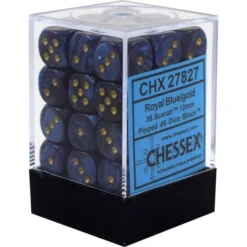 Chessex : 12mm D6 Set Royal Blue/Gold Gaming Accessories