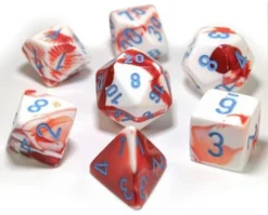 Chessex : Lab Dice - Gemini Red-White/Blue 7 Dice Set Gaming Accessories