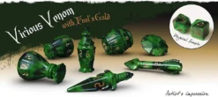 Tabletop Tycoon The Rogue 7-dice Set - Vicious Venom & Fool's Gold