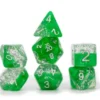 Gate Keeper Games Halfsies Glitter : Green - 7 Dice Set 1 Gate Keeper Games Halfsies Glitter : Green - 7 Dice Set