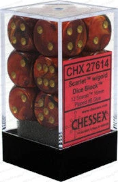 Chessex : 16mm D6 Set Scarlet/Gold Gaming Accessories