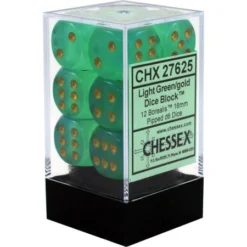 Gaming Accessories Chessex : 16mm D6 Set Light Green/Gold