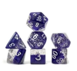 Gate Keeper Games Halfsies Glitter : Purple - 7 Dice Set