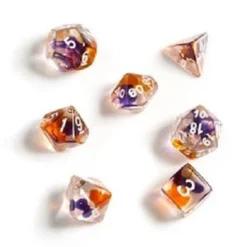 Sirius Dice Set - Purple, Orange, Clear Dungeons & Dragons