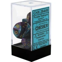 Gaming Accessories Chessex : Polyhedral 7-die Set Purple-Teal/Gold